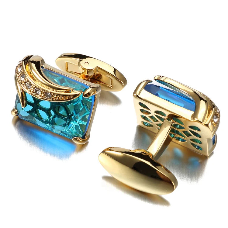 AZURE CRYSTAL EXECUTIVE CUFFLINKS
