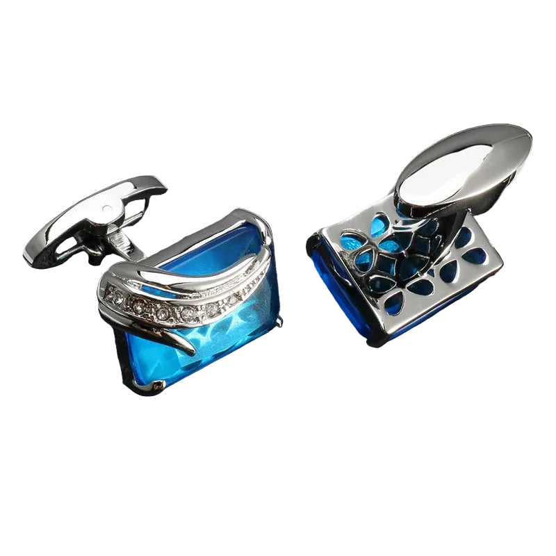 AZURE CRYSTAL EXECUTIVE CUFFLINKS