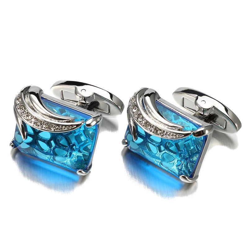 AZURE CRYSTAL EXECUTIVE CUFFLINKS