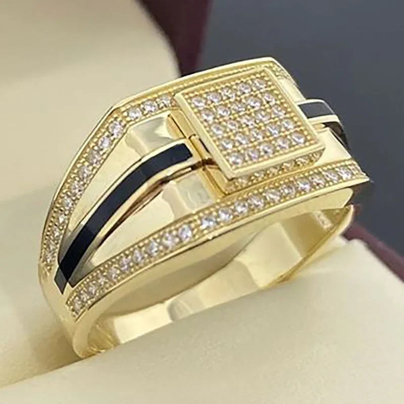 GREEK KEY LUXURY GOLD BAND RING