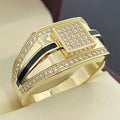GREEK KEY LUXURY GOLD BAND RING