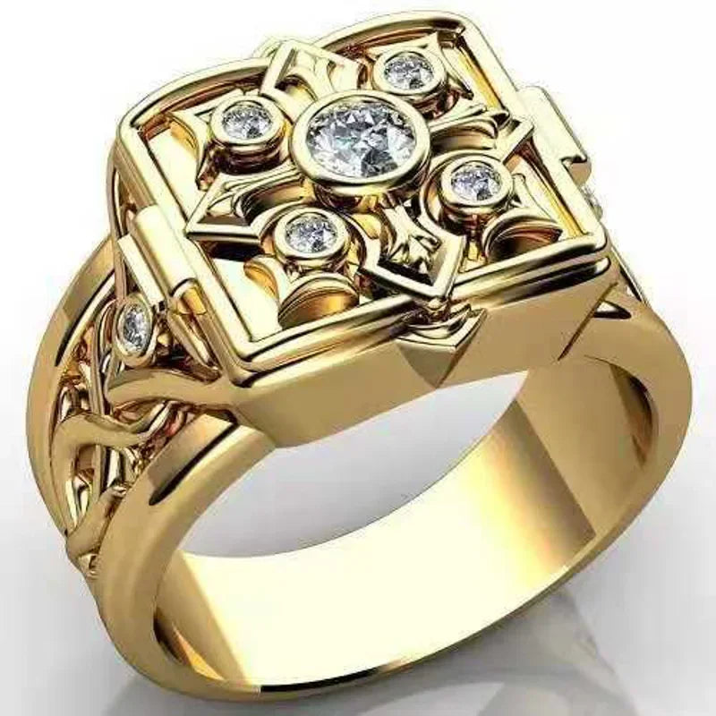 GREEK KEY LUXURY GOLD BAND RING