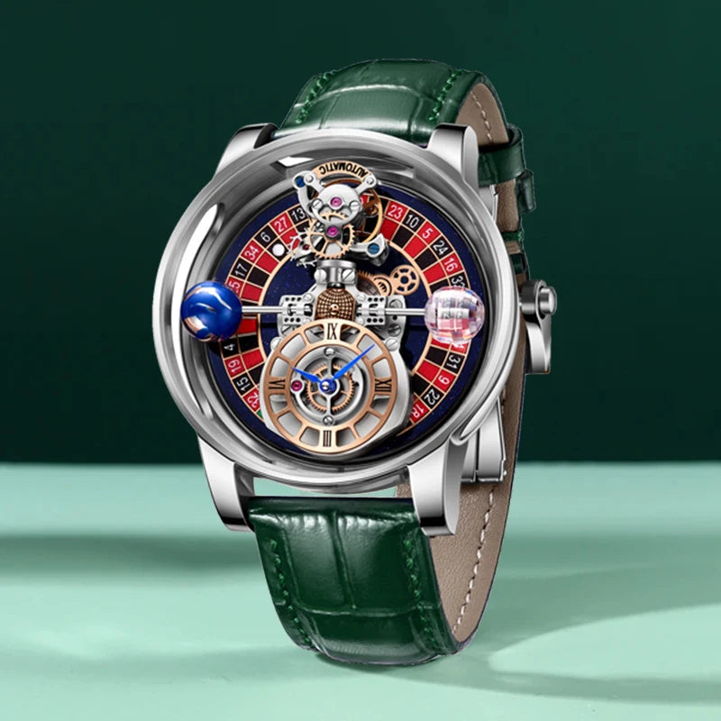 WATCHES  LUXURY GREEN LEATHER