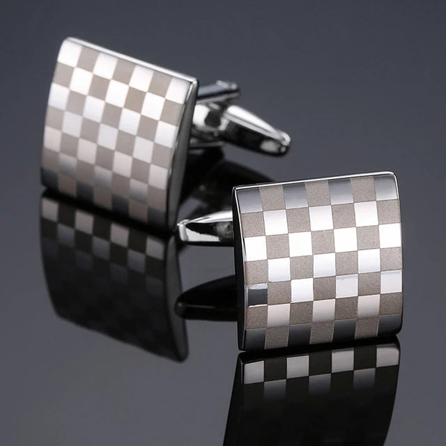 THE SILVER KNIGHT PATTERN CUFFLINKS