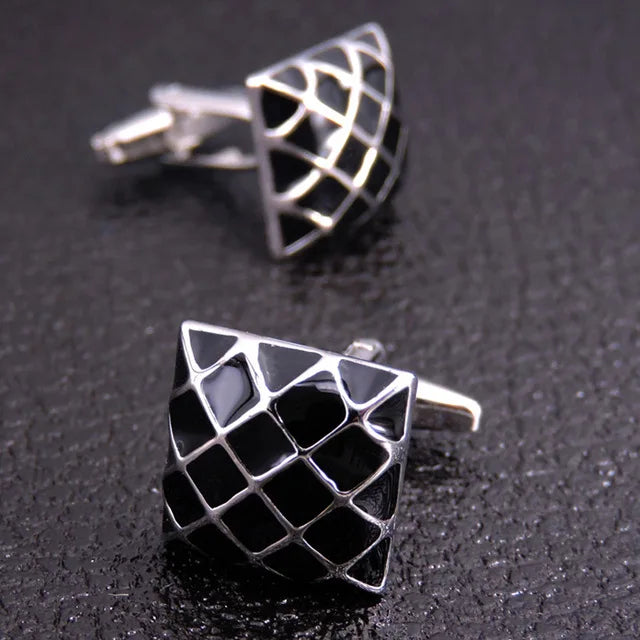THE SILVER KNIGHT PATTERN CUFFLINKS