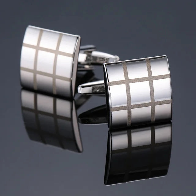 THE SILVER KNIGHT PATTERN CUFFLINKS
