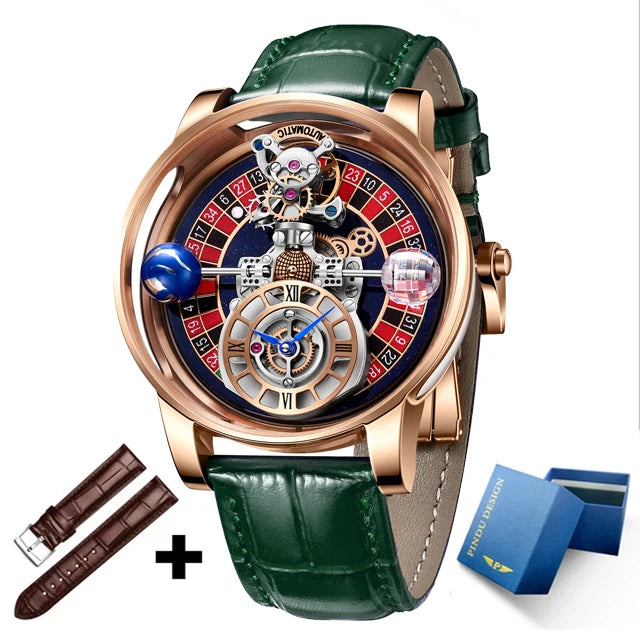 WATCHES  LUXURY GREEN LEATHER